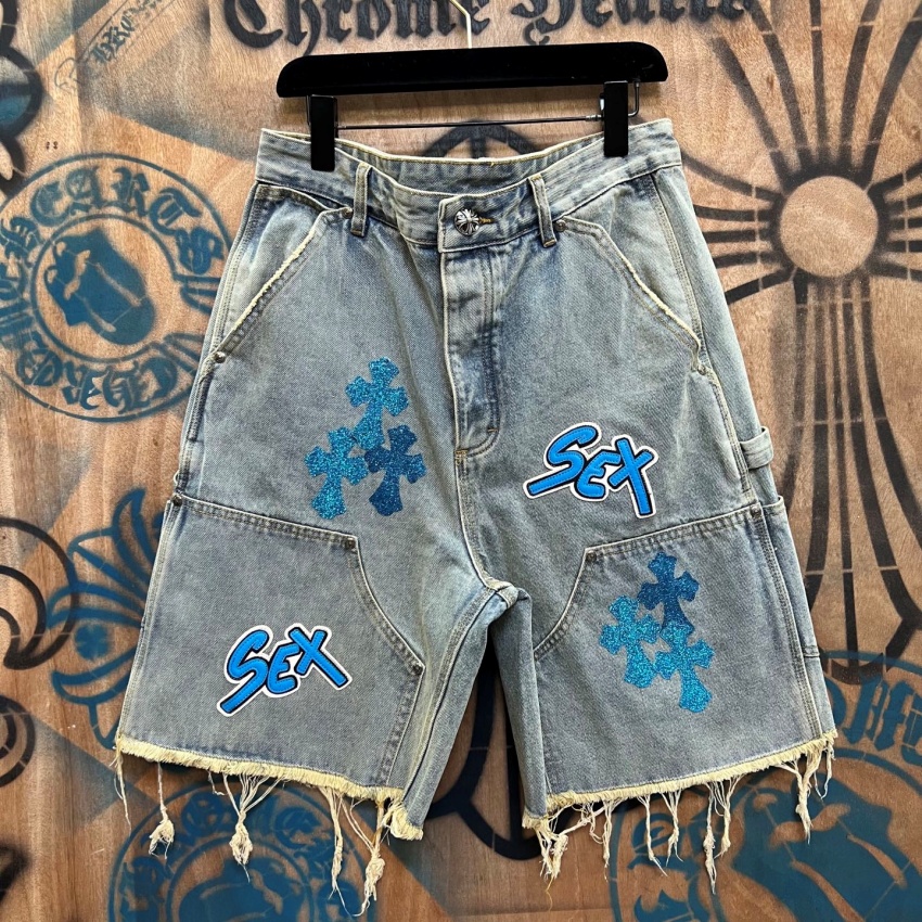 크롬하츠 상품 크롬하츠 Chrome Hearts 남녀공용 반바지 데님 숏팬츠