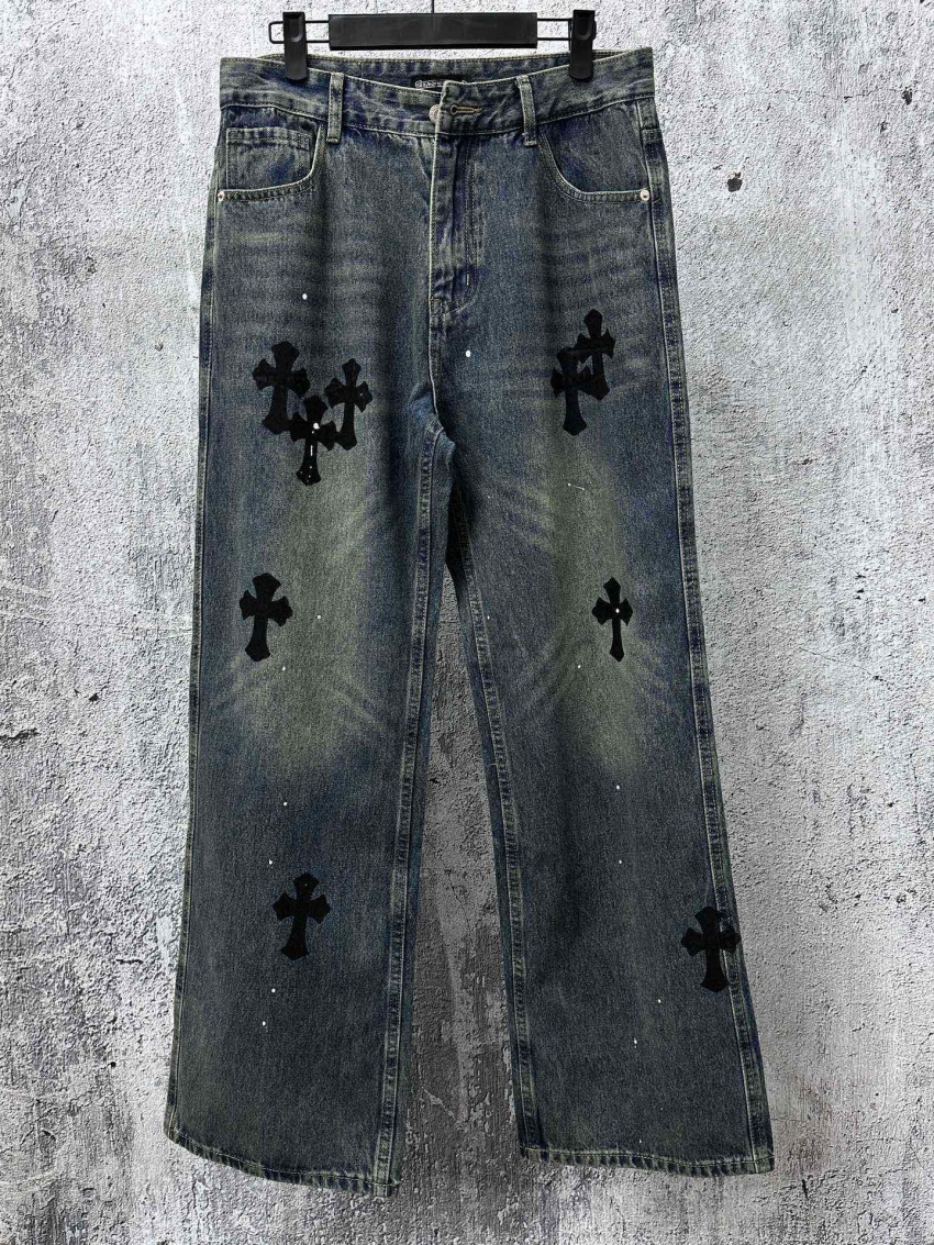 크롬하츠 상품 크롬하츠 Chrome Hearts 남녀공용 긴바지 데님 팬츠