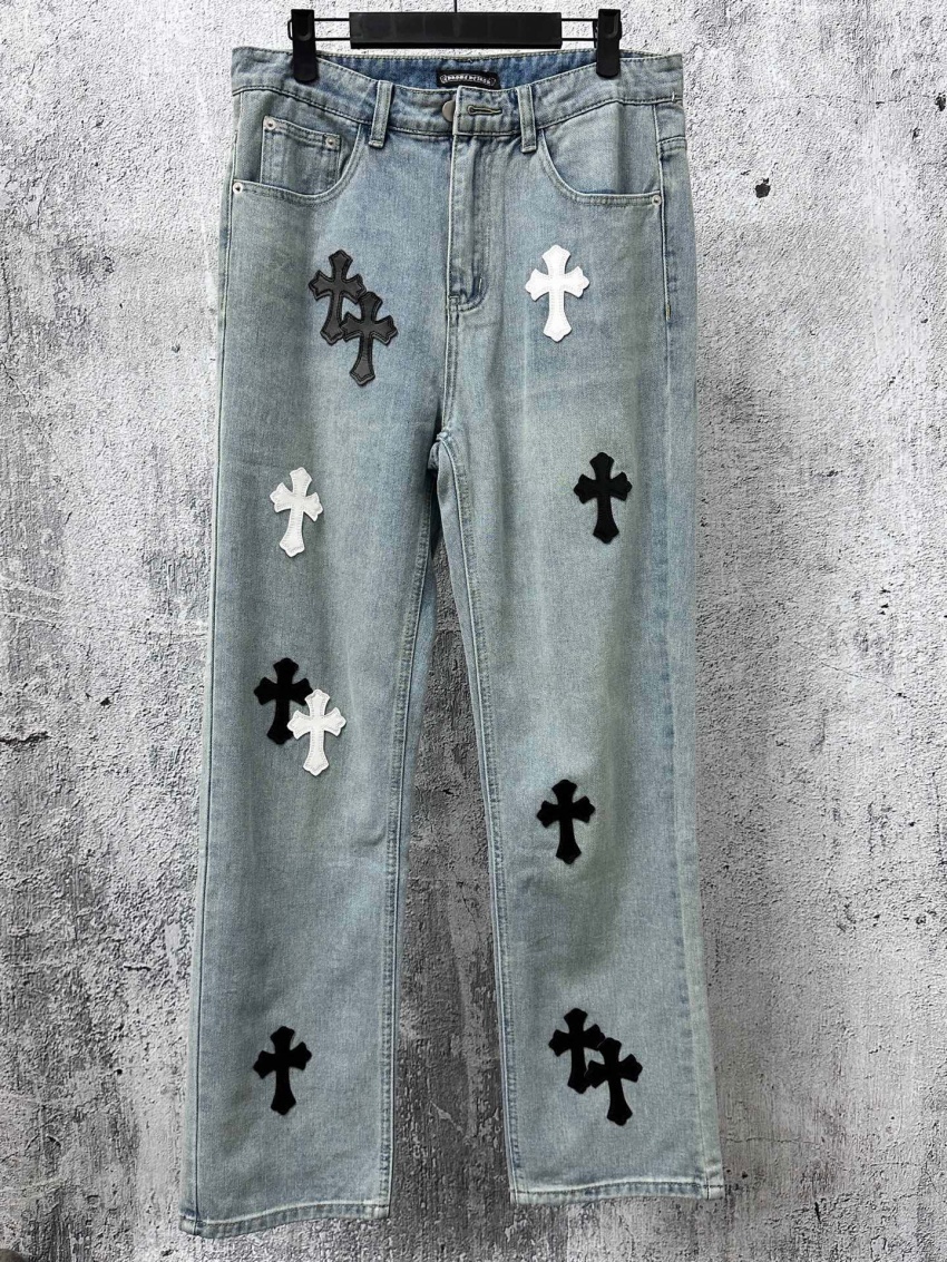 크롬하츠 상품 크롬하츠 Chrome Hearts 남녀공용 긴바지 데님 팬츠