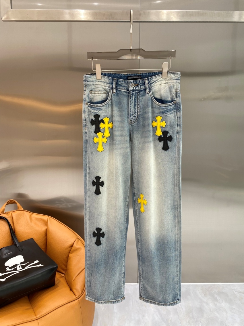 크롬하츠 상품 크롬하츠 Chrome Hearts 남녀공용 긴바지 데님 팬츠