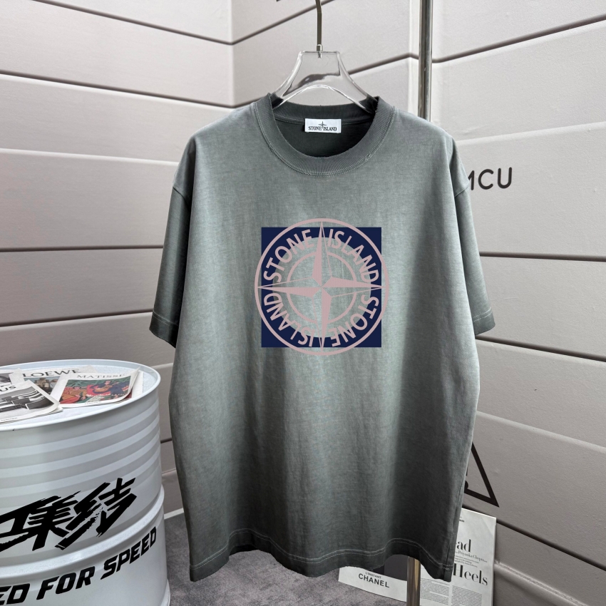 스톤아일랜드 상품 스톤아일랜드 stone island 남녀공용 라운드넥 반팔 티셔츠