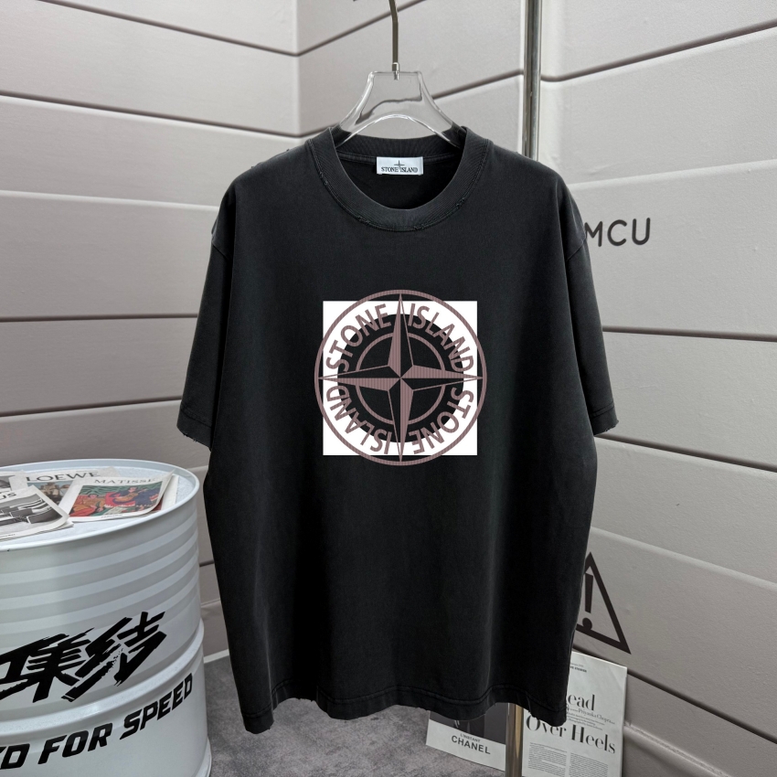 스톤아일랜드 상품 스톤아일랜드 stone island 남녀공용 라운드넥 반팔 티셔츠