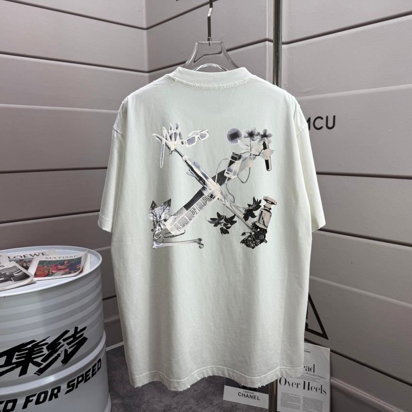 오프화이트 상품 오프화이트 OFF WHITE 남녀공용 반팔 티셔츠