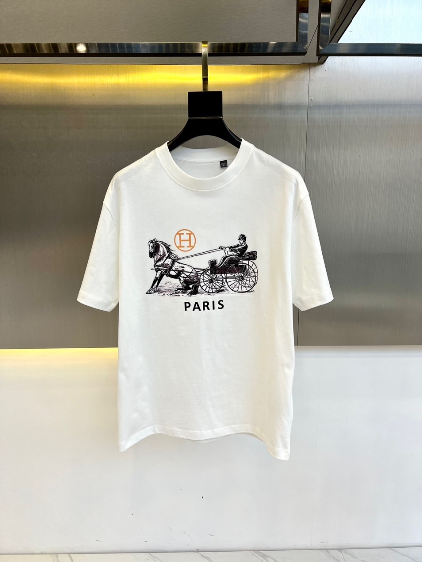 에르메스 상품 에르메스 Hermes 남녀 공용 반팔 티셔츠