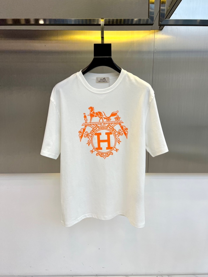 에르메스 상품 에르메스 Hermes 남녀 공용 반팔 티셔츠