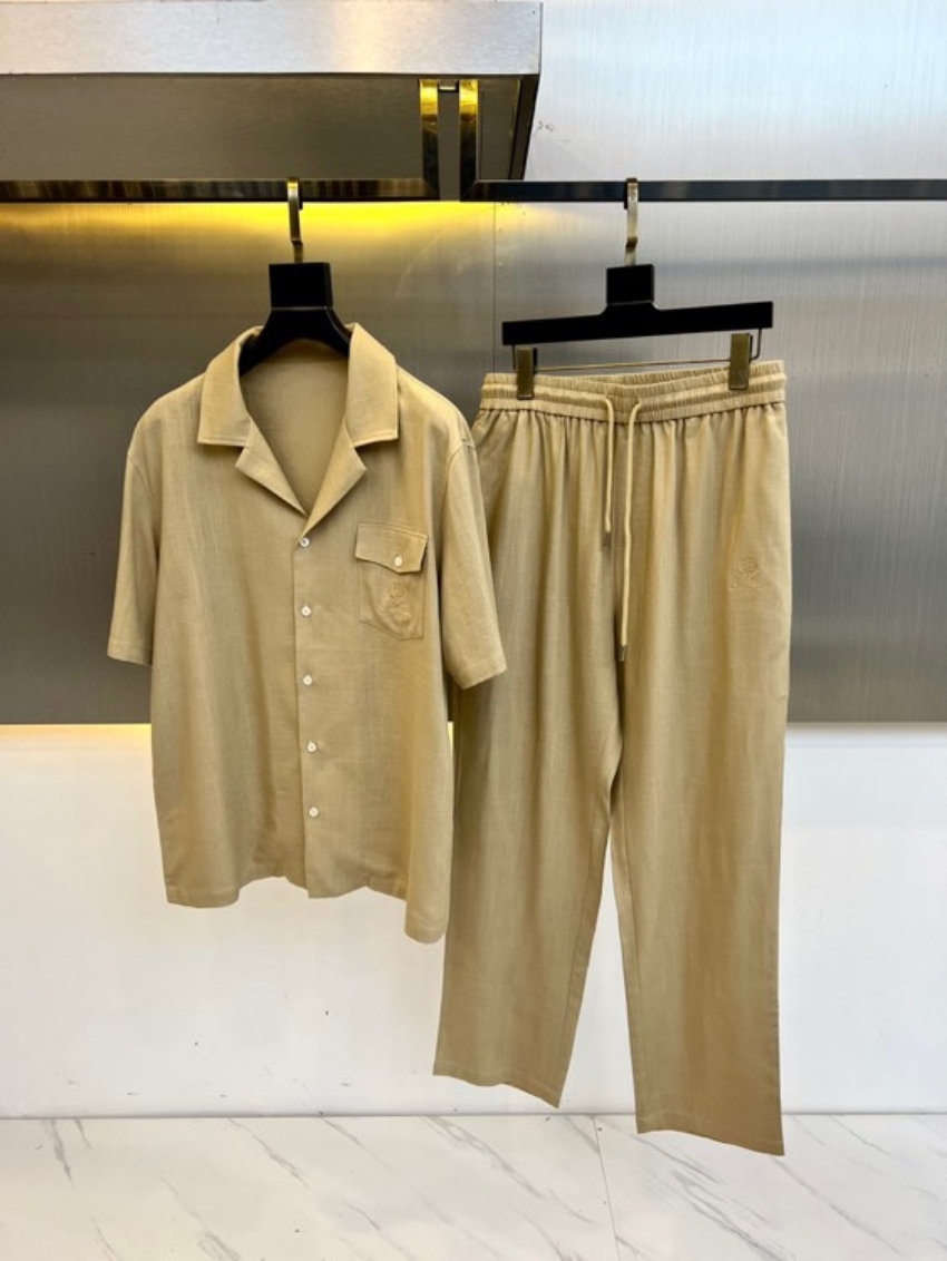 로로피아나 상품 로로피아나 Loro Piana 남성용 반팔 셔츠 긴바지 세트