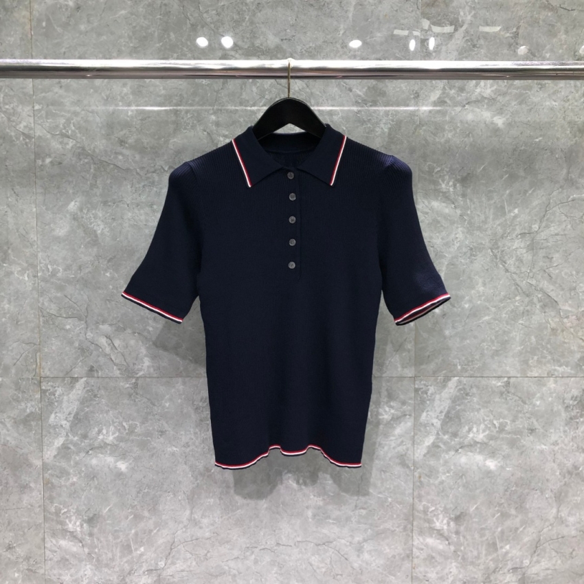 톰브라운 상품 톰브라운 THOM BROWNE 여성용 니트 POLO 반팔 티셔츠