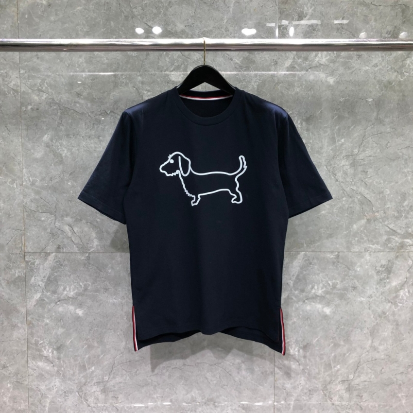 톰브라운 상품 톰브라운 THOM BROWNE 남녀공용 반팔 티셔츠 네이비