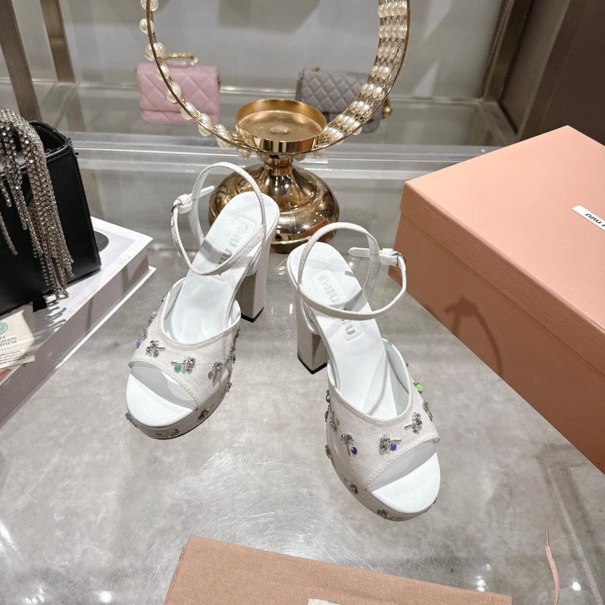 미우미우 상품 미우미우 MIUMIU 여성용 힐 샌들