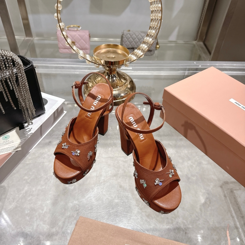 미우미우 상품 미우미우 MIUMIU 여성용 힐 샌들