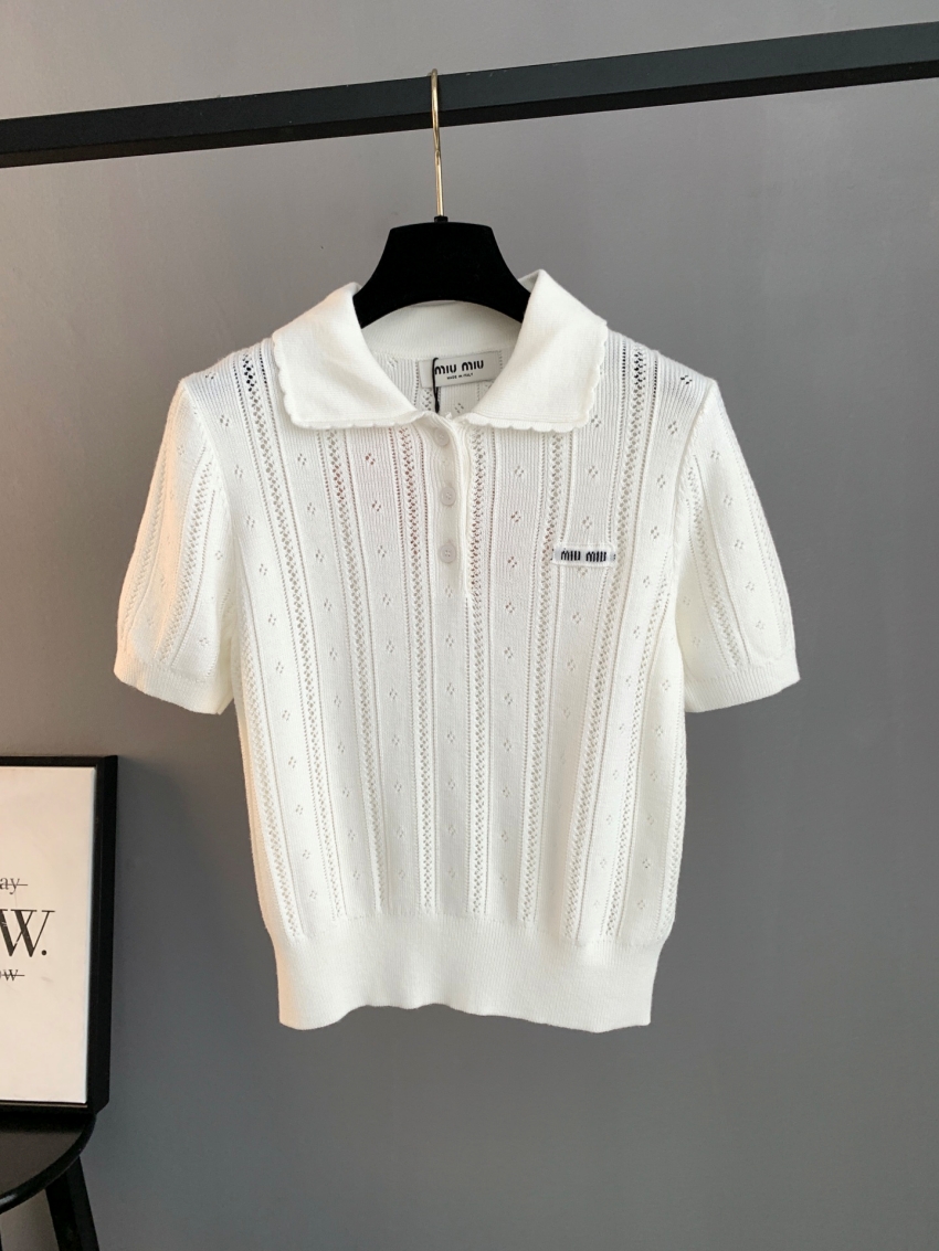 미우미우 레플리카 미우미우 MIUMIU 남녀공용 니트 POLO 티셔츠