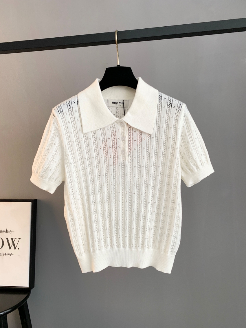 미우미우 레플리카 미우미우 MIUMIU 남녀공용 니트 POLO 티셔츠